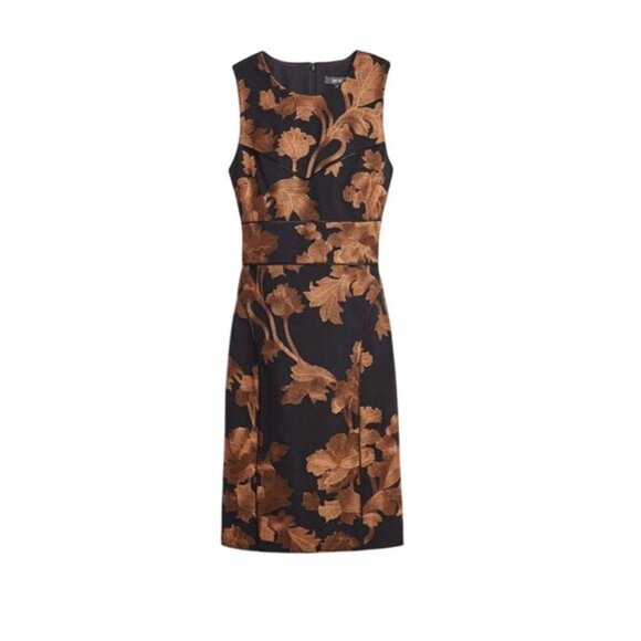 Carlisle Collection Black gold Floral Sleeveless Dress Imperial Size 16  womens - Picture 6 of 6